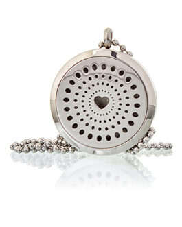 Colier bijuterii aromaterapie – inimă cu diamante 30 mm