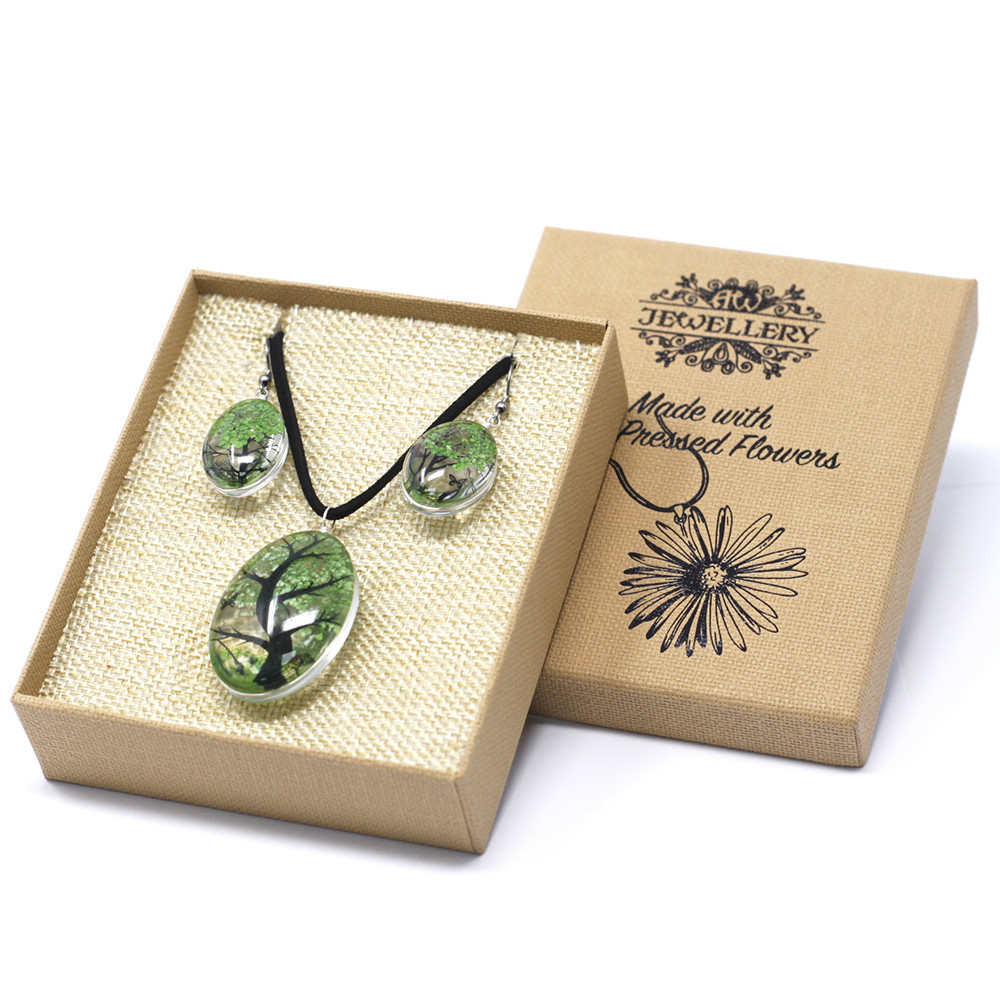 Flori presate - Set Arborele Vieții - Verde