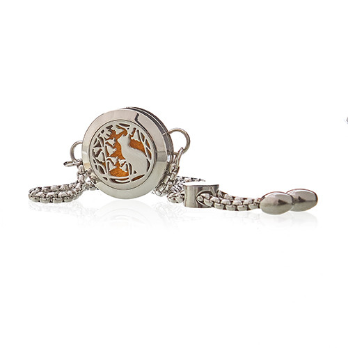 Brățară cu lanț aromaterapie - Pisică și flori - 20 mm 4 Brățară cu lanț aromaterapie - Pisică și flori - 20 mm - imagine 2