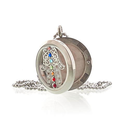 Colier bijuterii aromaterapie - Hamsa Chakra - 30mm 4 Colier bijuterii aromaterapie - Hamsa Chakra - 30mm - imagine 2