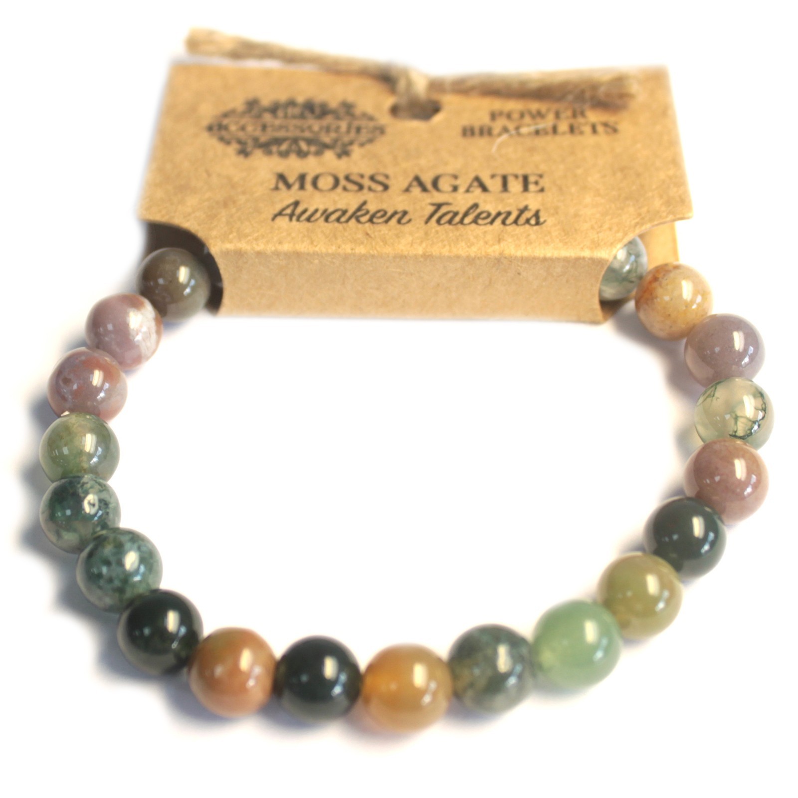 Bratara Power - Moss Agate 4 Bratara Power - Moss Agate - imagine 2