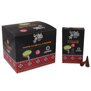 Conuri Parfumate Tribale - Salvie Albă + Lavandă - fum curgător