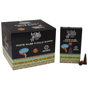 Conuri Parfumate Tribale - Salvie Albă + Palo Santo - fum curgător 18 Conuri Parfumate Tribale - Salvie Albă + Palo Santo - fum curgător