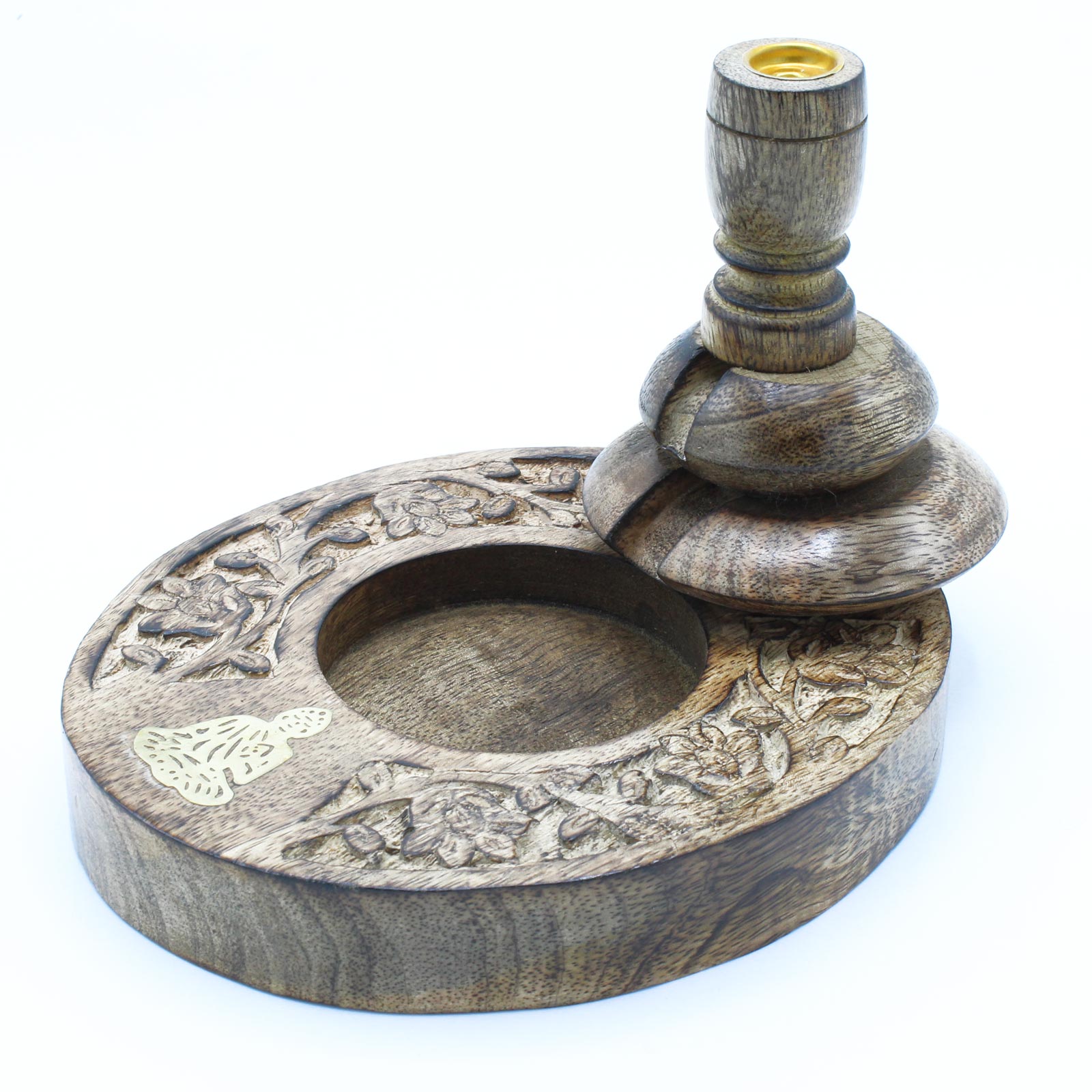 Suport pentru Conuri Parfumate „Fum Curgător” - Lemn de Mango - Mediu - Buddha 2 Suport pentru Conuri Parfumate „Fum Curgător” - Lemn de Mango - Mediu - Buddha
