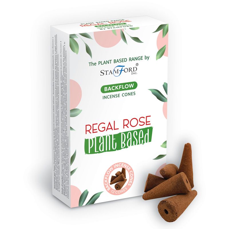 Conuri de tămâie pe bază de plante - Regal Rose - fum curgător