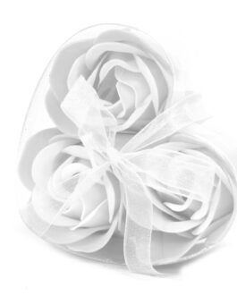 Set de 3 Inimi Floare de Săpun – Albă
