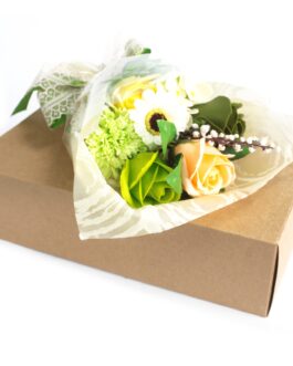 Buchet de Flori de Săpun în Cutie – Verde