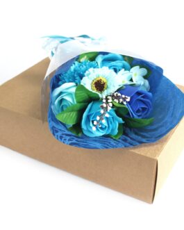 Buchet de Flori de Săpun în Cutie – Albastru