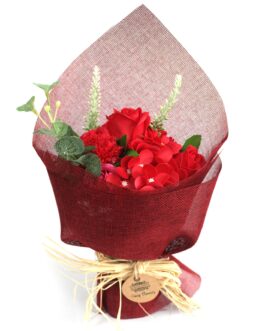 Buchet de flori de săpun în picioare – roșu