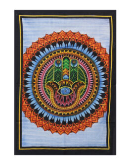 Artă de perete din bumbac pictat manual – Hamsa