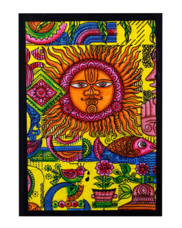 Artă de perete din bumbac pictat manual – Sun