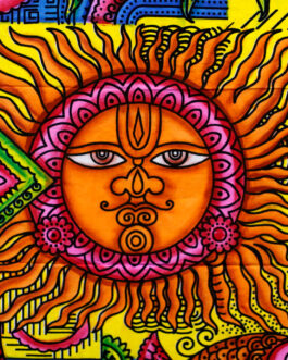 Artă de perete din bumbac pictat manual – Sun
