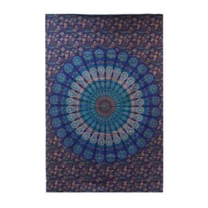 Cuvertură de pat simplă din bumbac + suspendat pe perete - Mandala clasică 130cm x 200cm