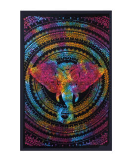 Cuvertură de pat simplă din bumbac + suspendat pe perete – Cap de elefant 130cm x 200cm