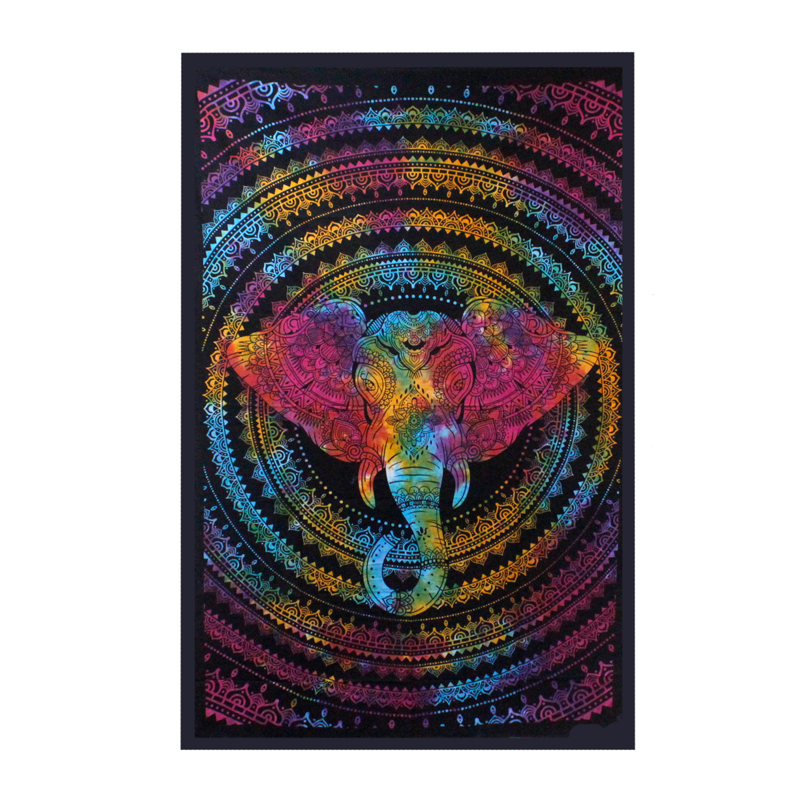 Cuvertură de pat simplă din bumbac + suspendat pe perete - Cap de elefant 130cm x 200cm 2 Cuvertură de pat simplă din bumbac + suspendat pe perete - Cap de elefant 130cm x 200cm