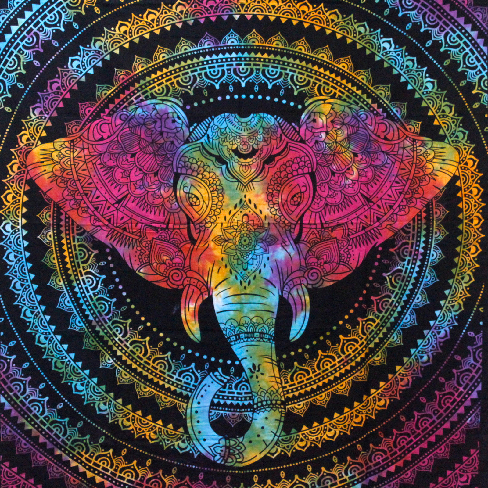 Cuvertură de pat dublă din bumbac + agatat de perete - Cap de elefant 230cm x 200cm 4 Cuvertură de pat dublă din bumbac + agatat de perete - Cap de elefant 230cm x 200cm - imagine 2
