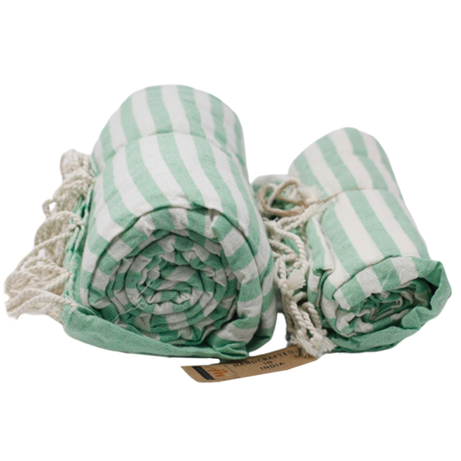 Pătură de Plajă din Bumbac - 100x180 cm - Verde 4 Pătură de Plajă din Bumbac - 100x180 cm - Verde - imagine 2