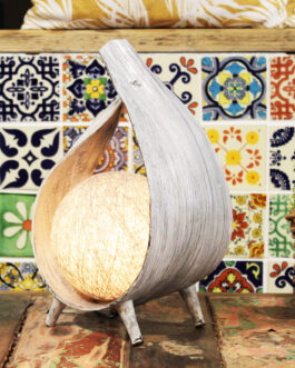 Lampă Naturală de Cocos – Gri Spălat