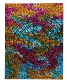 Cuvertură de pat simplă din bumbac, perete – Mandala Elephant