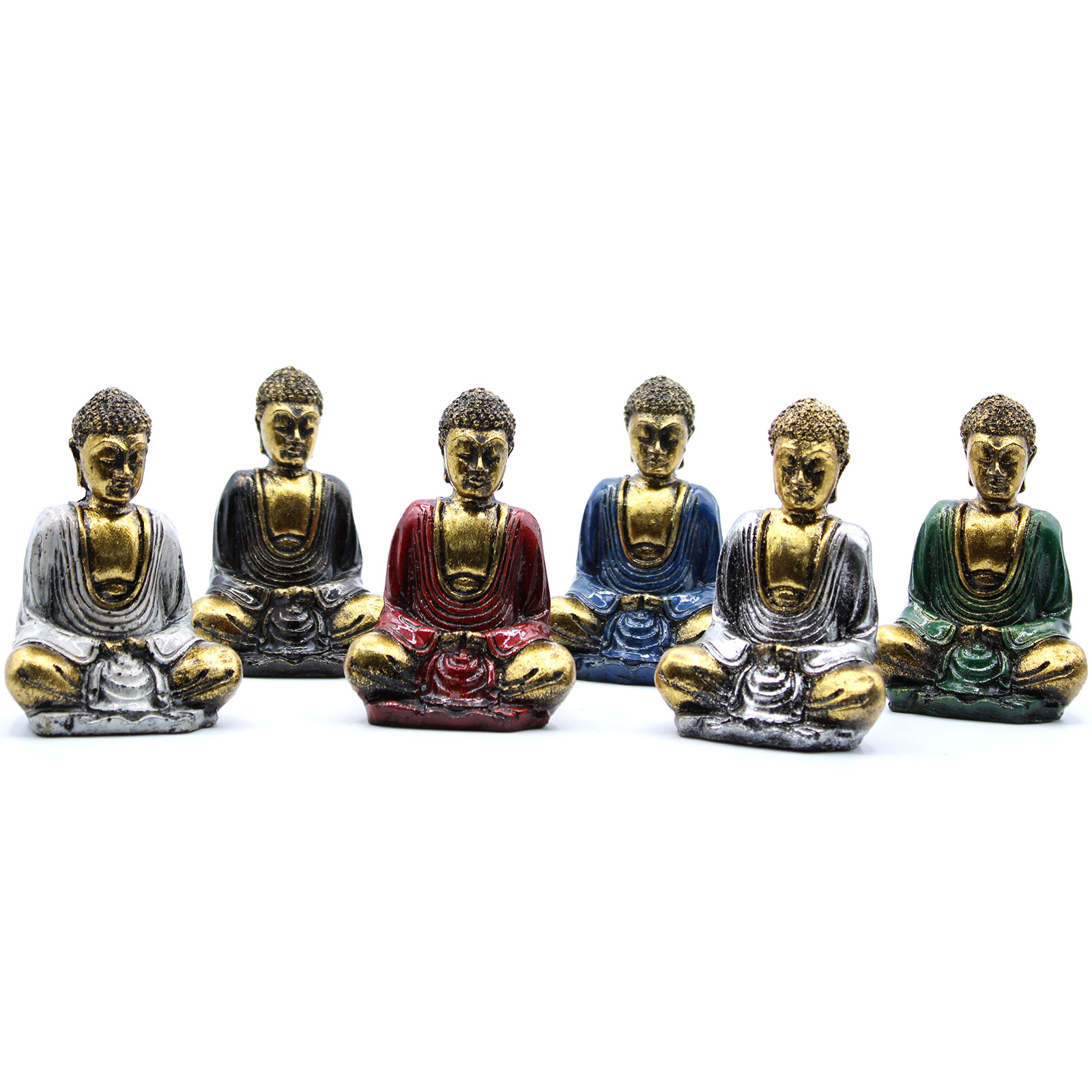 6x Mini Buddha auriu (culori asortate)
