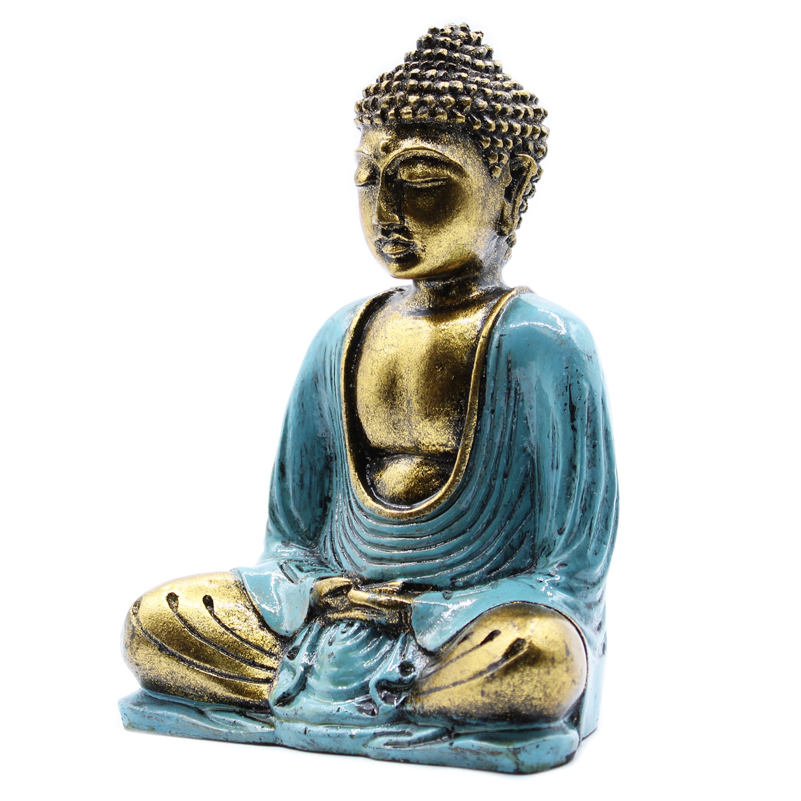 Buddha Albastru - Auriu - Mediu 5 Buddha Albastru - Auriu - Mediu - imagine 3