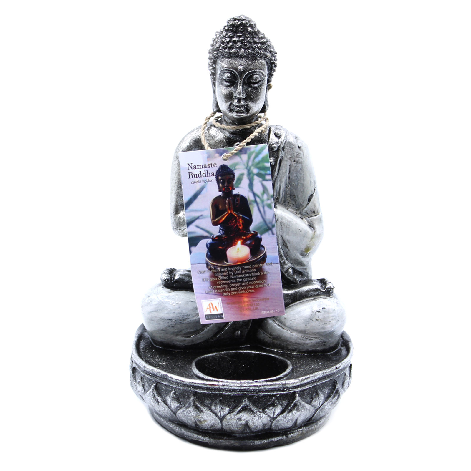 Suport pentru lumânări Buddha - Alb - Mediu 1 Suport pentru lumânări Buddha - Alb - Mediu