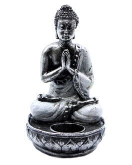 Suport pentru lumânări Buddha – Alb – Mediu