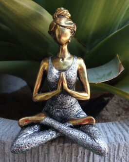 Statuie Yoga Lady – Bronz – Argintiu 24cm