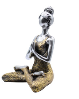 Statuie Yoga Lady – Argintiu – Auriu 24cm