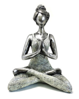 Statuie Yoga Lady – Argintiu – Alb 24cm