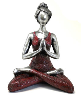 Statuie Yoga Lady – Argintiu – Bordo 24cm