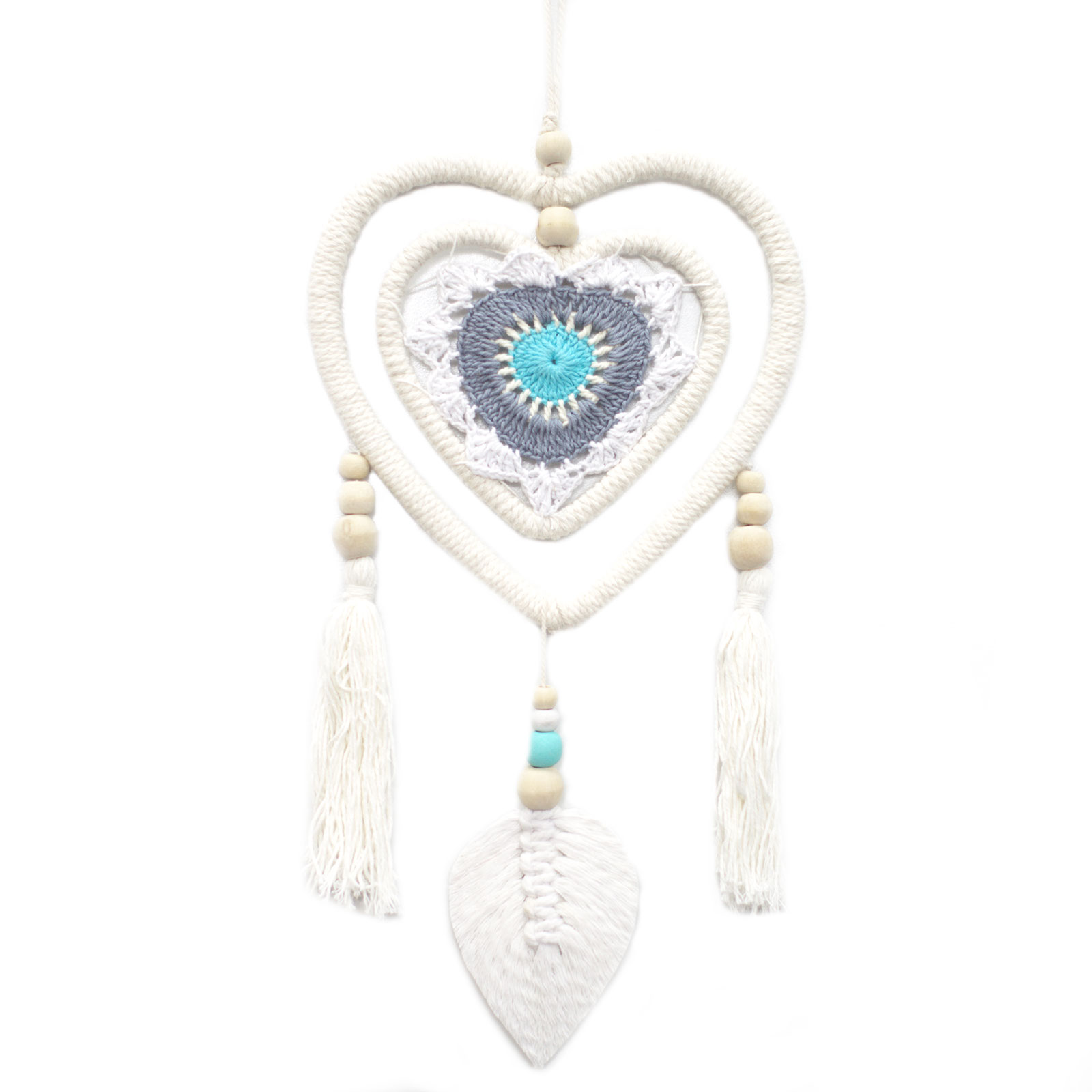 Dream Catcher (Prinzător de Vise) - Mediu - Albastru - Inimă în Inimă