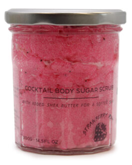 Scrub de Corp Parfumat cu Zahăr – Rom cu Căpșuni 300g