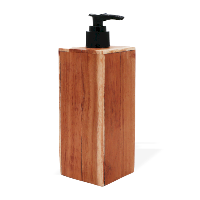 Dozator de Săpun din Lemn de Tec Natural - Pătrat 4 Dozator de Săpun din Lemn de Tec Natural - Pătrat - imagine 2