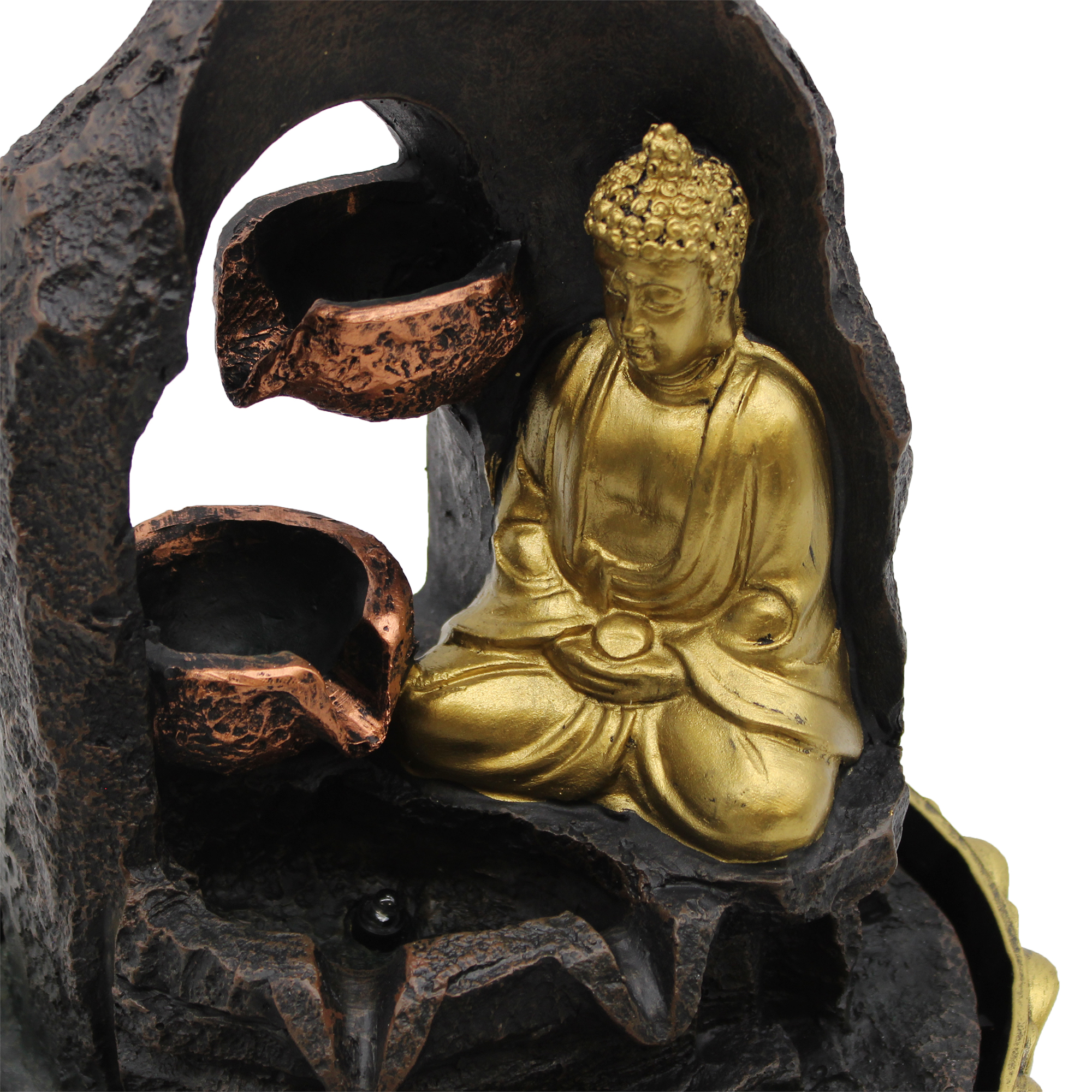 Fântână Arteziană - 30cm - Buddha Auriu care Meditează 4 Fântână Arteziană - 30cm - Buddha Auriu care Meditează - imagine 3