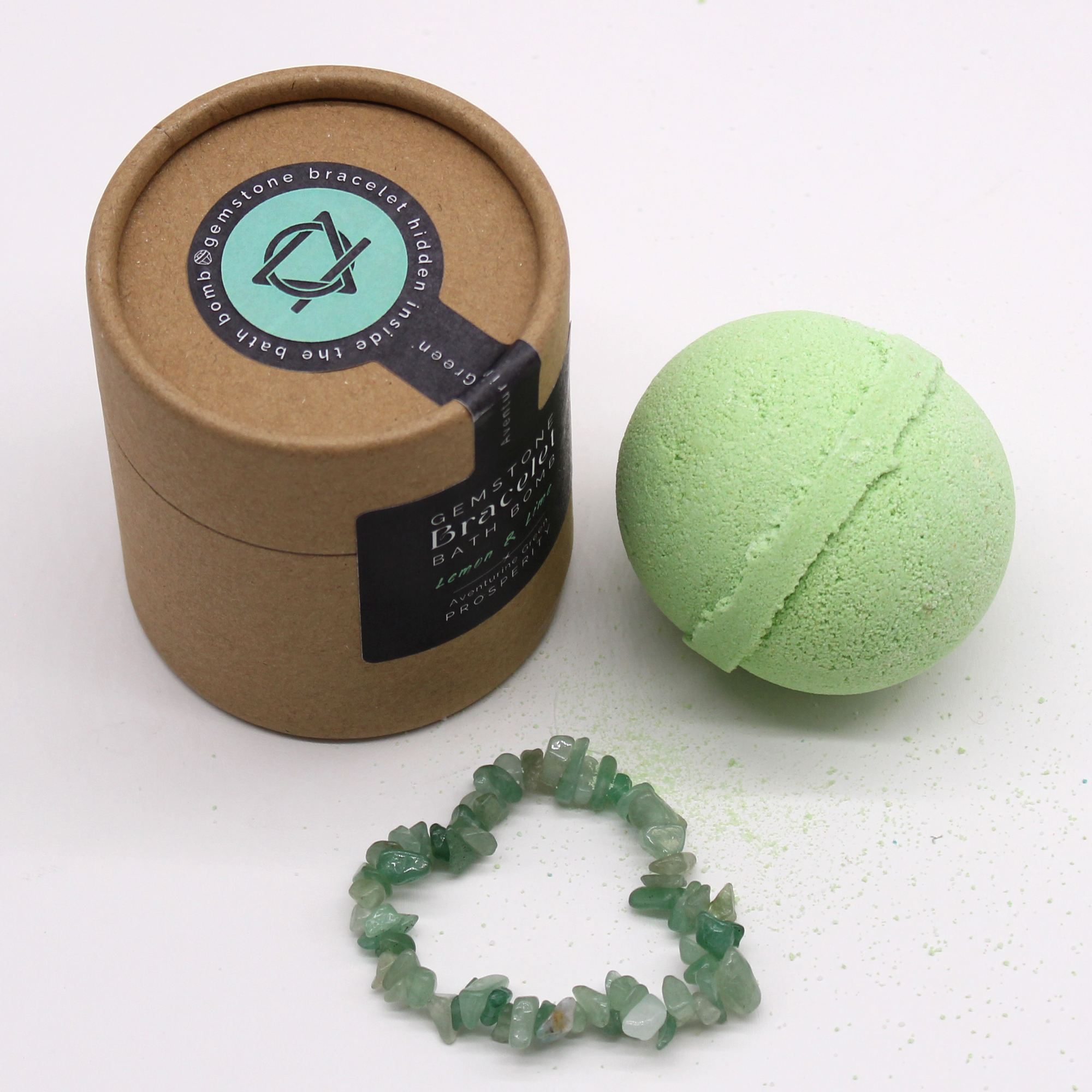 Bombă Spumantă de Baie cu Brățară Aventurin Verde 6 Bombă Spumantă de Baie cu Brățară Aventurin Verde - imagine 4