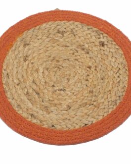 Șervet Natural – Iută și Bumbac 30cm – Bordură Portocalie