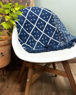 Cuvertură Indigo Realizată Manual – 170x120cm – Heerak de la Miezul Nopții