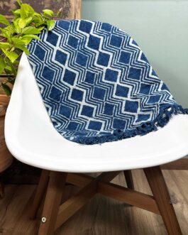 Cuvertură Indigo Realizată Manual – 170x60cm – Model Heerak