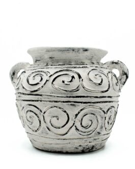 Ghiveci Grec De Lut Cu Mânere – Crem 15cm