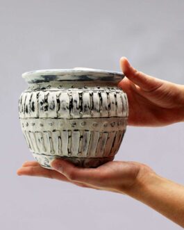 Ghiveci de Lut Grecesc – Crem 12cm