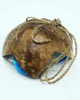 Clopoței de Vânt din Cocos și Scoici cu Stele Albastre și Albe – 30 cm