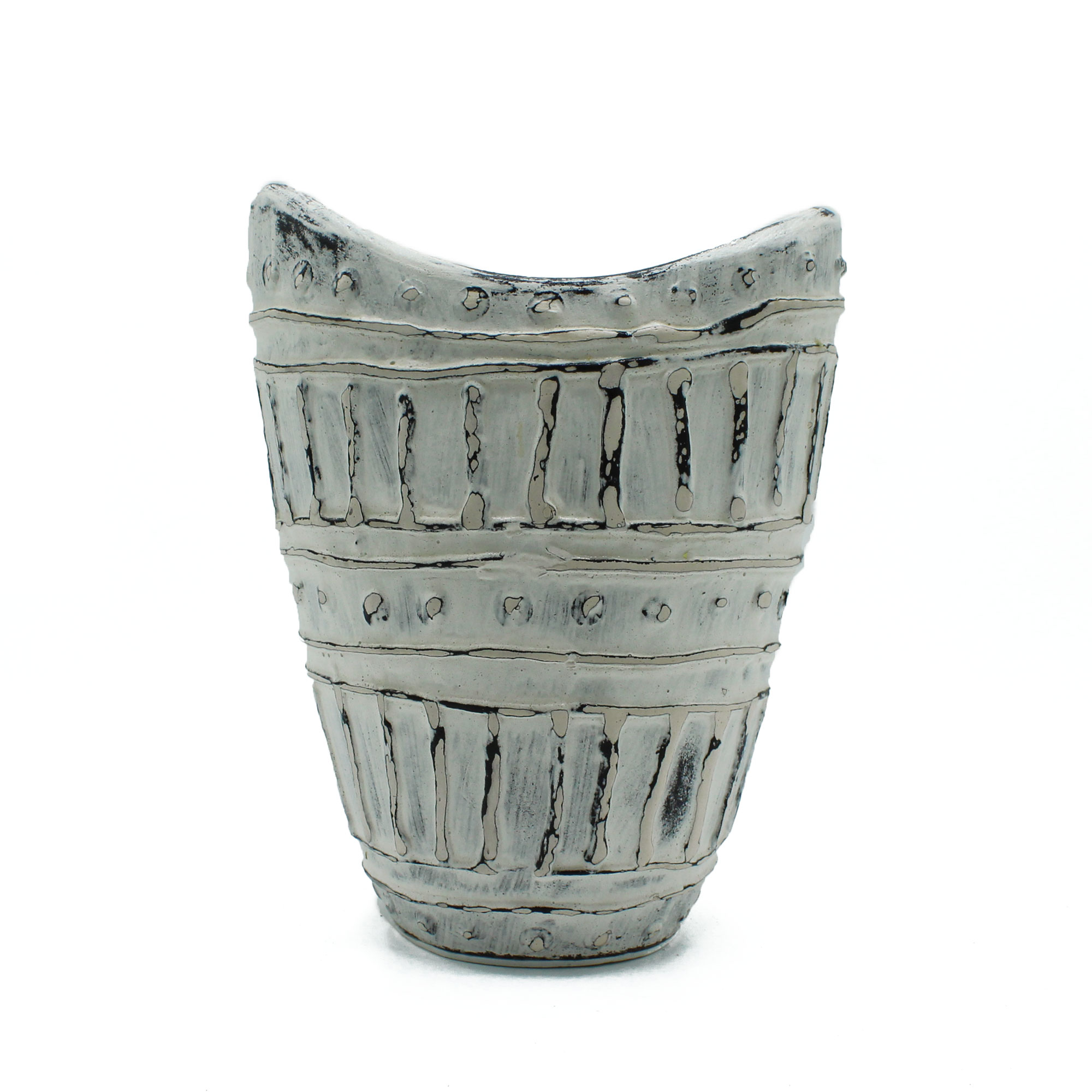 Vază în formă de gât larg - crem 22cm 3 Vază în formă de gât larg - crem 22cm