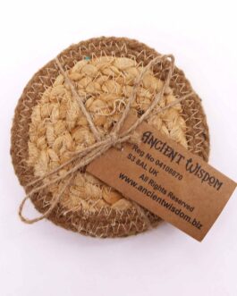 Natural Coaster – Iuta & Bumbac 10cm (set de 4) – Natural Boarder