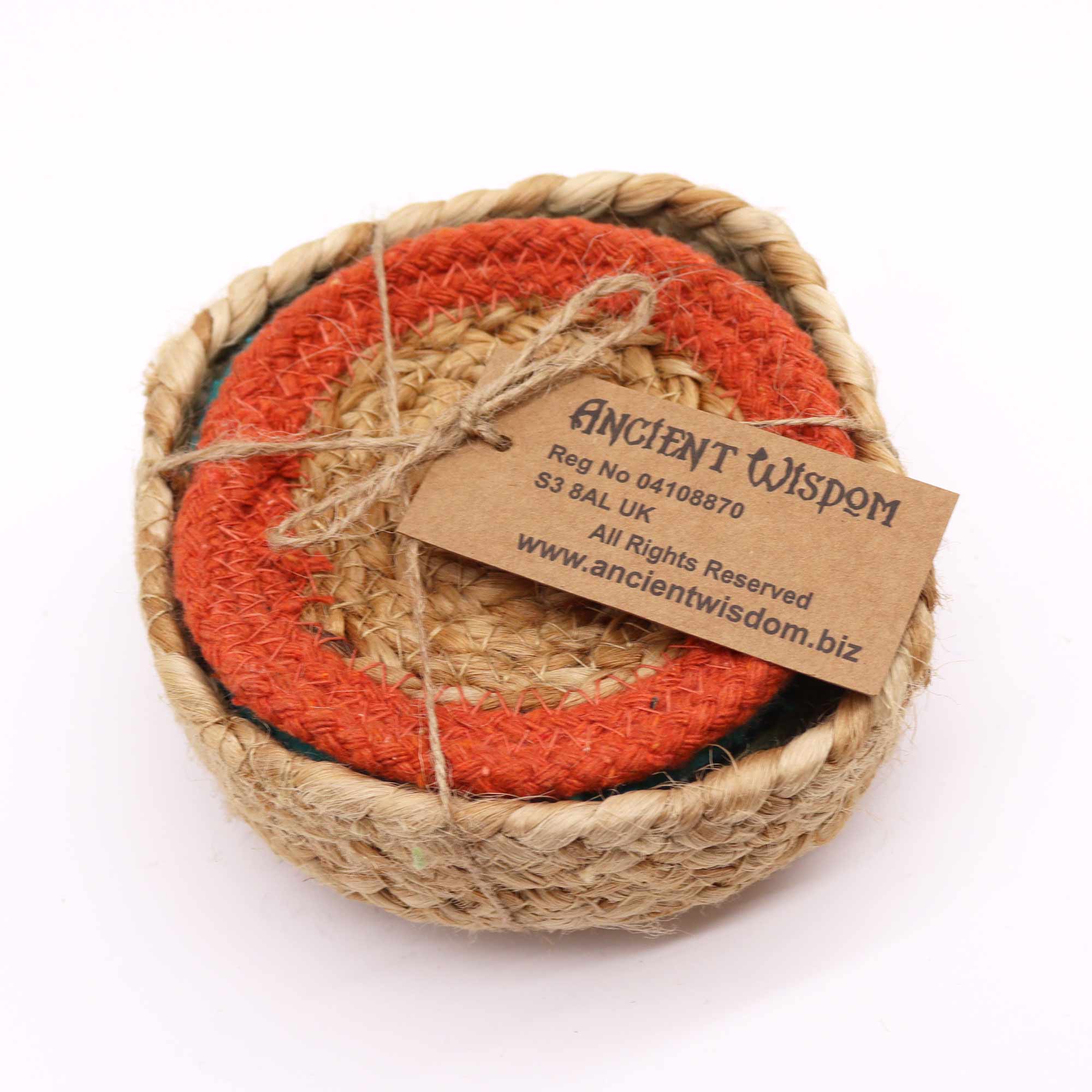 Coaster natural - Iuta & Bumbac 10cm (set de 6) Culori mixte in cos