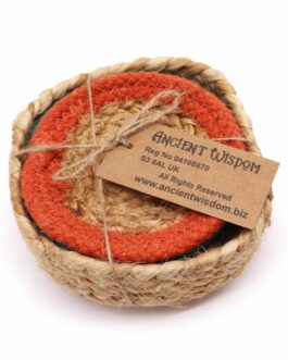 Coaster natural – Iuta & Bumbac 10cm (set de 6) Culori mixte in cos