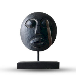 Mască Decorativă Tribală Timor – Neagră 27x20cm