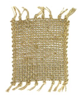 Set de 4 Coaster natural cu franjuri din iarbă de mare – natural