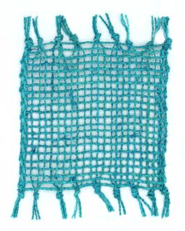 Set de 4 Coaster natural cu franjuri din iarbă de mare – turcoaz