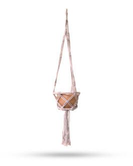 Suport pentru Ghivece Suspendate din Macrame – Bej – Cerc 16cm
